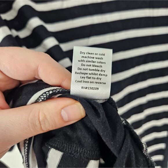 La Ligne Black White Stripe Short Sleeve Top M - Picture 9 of 9